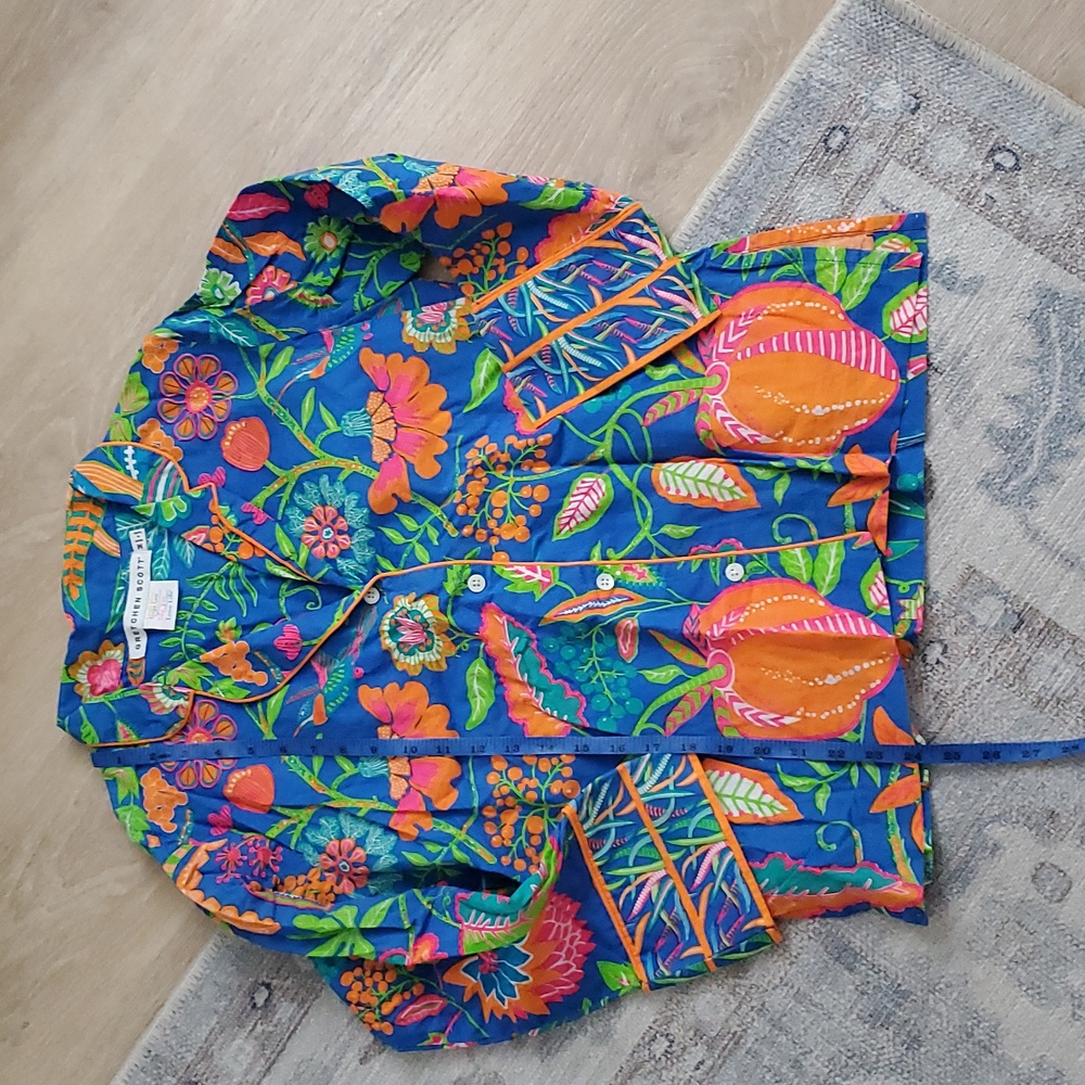 Gretchen Scott Designs Tropical Vibrant 2-piece Lounge Pajama Set SzM - Picture 4 of 12